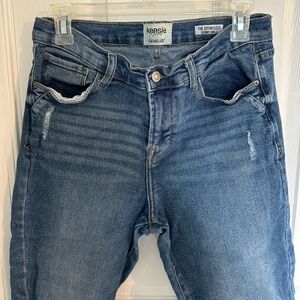 Kensie Jeans Vintage Effortless Skinny Ankle Size 10/30 Light-Wash Distressed